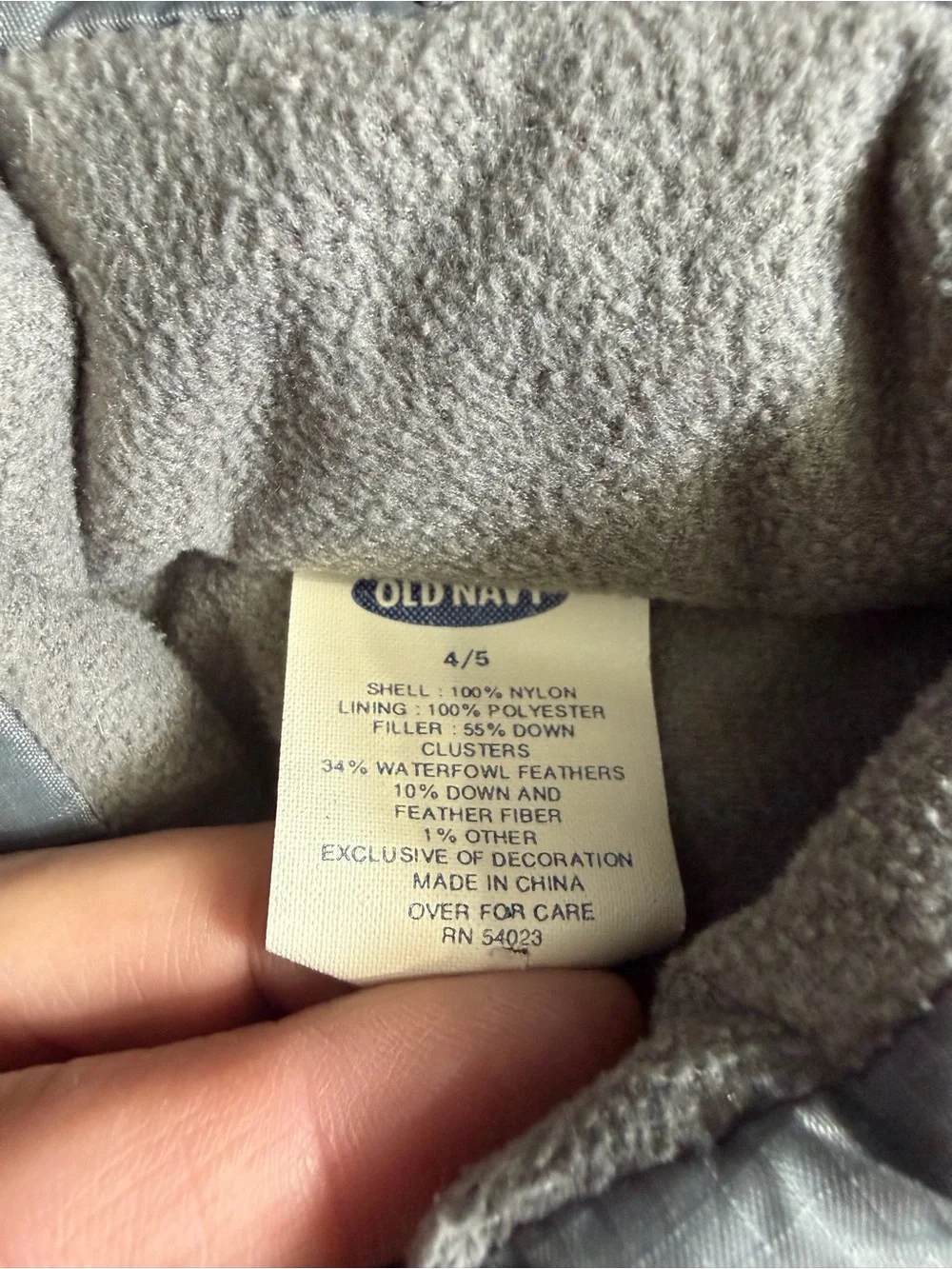Old Navy Vest Boys 4/5 Red Gray Goose Down Y2K Outdoor
